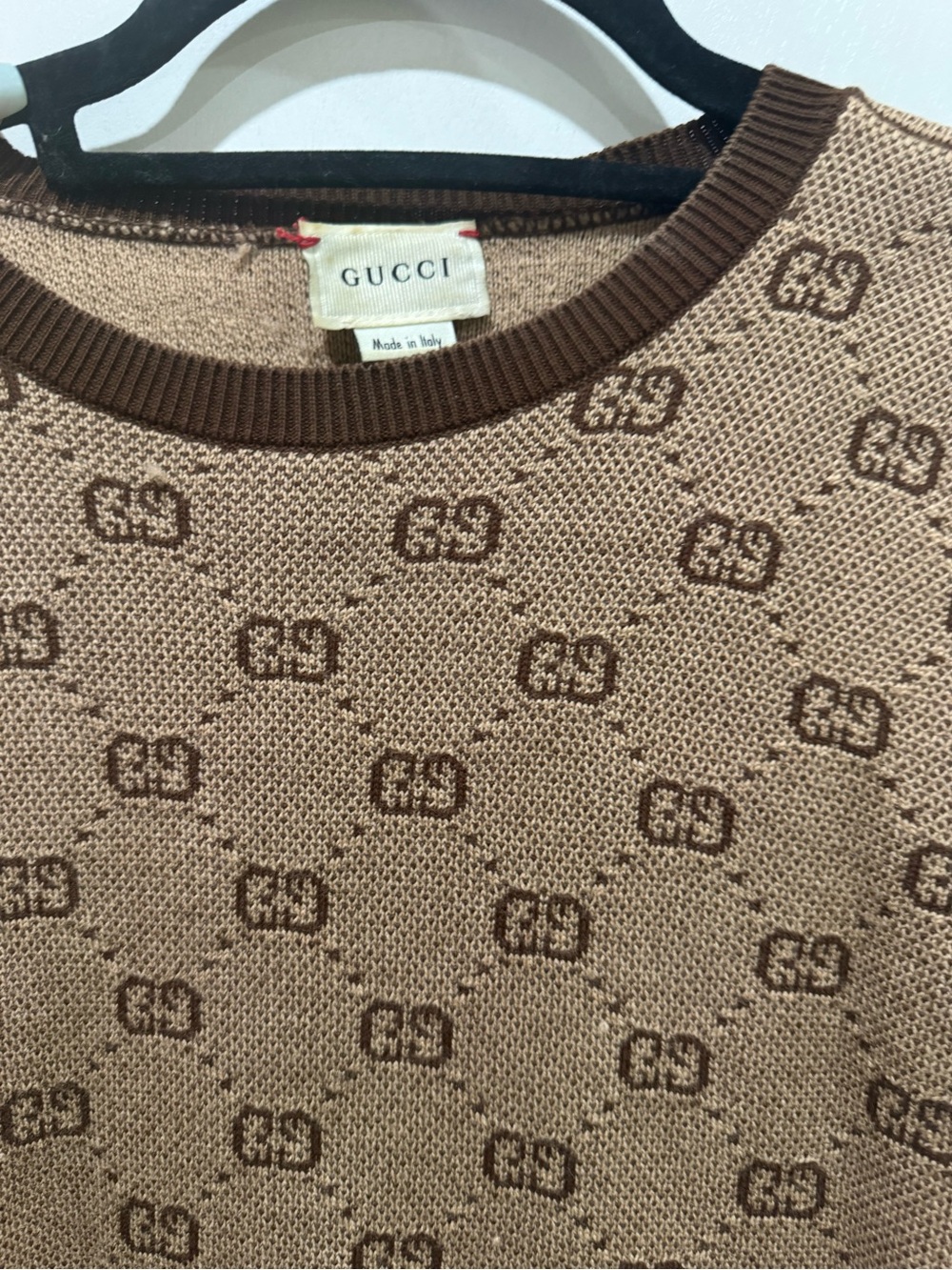 Gucci kid Brown Monogram Knit Sweater